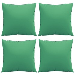 Coussins de canapé lot de 4 vert 40x40 cm tissu 