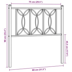 Tête de lit métal blanc 75 cm 