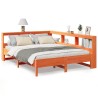 Lit bibliothèque sans matelas cire marron 160x200 cm pin massif 