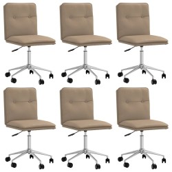 Chaises à manger lot de 6 cappuccino similicuir 