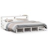 Cadre de lit sans matelas blanc 200x200 cm bois massif de pin 