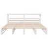 Cadre de lit sans matelas blanc 200x200 cm bois massif de pin 