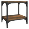 Meuble TV Chêne fumé 40x33x41 cm Bois d'ingénierie et acier 