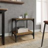 Meuble TV Chêne fumé 40x33x41 cm Bois d'ingénierie et acier 