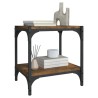 Meuble TV Chêne fumé 40x33x41 cm Bois d'ingénierie et acier 