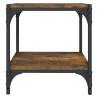 Meuble TV Chêne fumé 40x33x41 cm Bois d'ingénierie et acier 