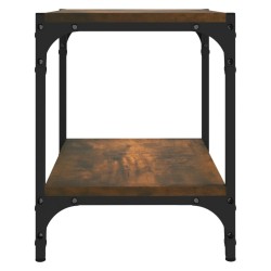 Meuble TV Chêne fumé 40x33x41 cm Bois d'ingénierie et acier 