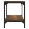 Meuble TV Chêne fumé 40x33x41 cm Bois d'ingénierie et acier 