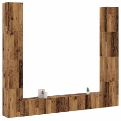 Meubles TV muraux 6 pcs vieux bois bois d'ingénierie 