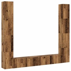 Meubles TV muraux 6 pcs vieux bois bois d'ingénierie 