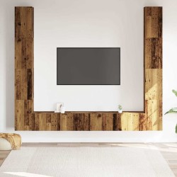 Meubles TV muraux 6 pcs vieux bois bois d'ingénierie 