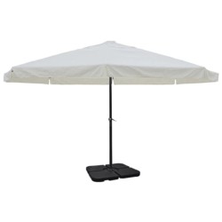 Parasol de jardin avec base portable aluminium blanc 