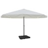 Parasol de jardin avec base portable aluminium blanc 