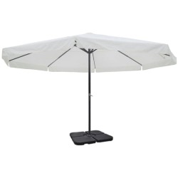 Parasol de jardin avec base portable aluminium blanc 