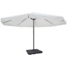 Parasol de jardin avec base portable aluminium blanc 
