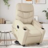 Fauteuil inclinable de massage électrique crème similicuir 