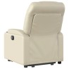 Fauteuil inclinable de massage électrique crème similicuir 