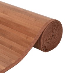 Tapis rectangulaire marron 100x200 cm bambou 