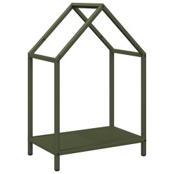 Portant de bois chauffage vert olive 40x25x60 cm 