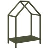 Portant de bois chauffage vert olive 40x25x60 cm 