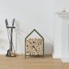 Portant de bois chauffage vert olive 40x25x60 cm 