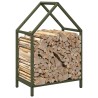 Portant de bois chauffage vert olive 40x25x60 cm 