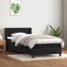 Sommier à lattes de lit avec matelas noir 90x220 cm velours 