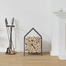 Portant de bois chauffage anthracite 40x25x60 cm 