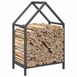 Portant de bois chauffage anthracite 40x25x60 cm 