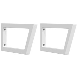 Supports d'étagères pour lavabo 2 pcs blanc trapèze acier 