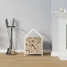 Portant de bois chauffage blanc 40x25x60 cm 