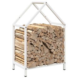 Portant de bois chauffage blanc 40x25x60 cm 