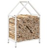 Portant de bois chauffage blanc 40x25x60 cm 