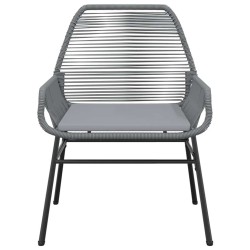Ensemble à manger jardin coussins 5 pcs gris poly rotin verre 