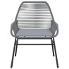 Ensemble à manger jardin coussins 5 pcs gris poly rotin verre 
