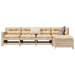 Salon de jardin 5 pcs bois de pin massif 
