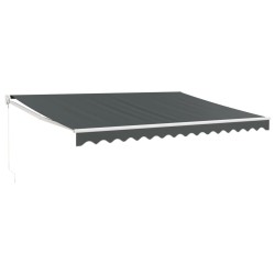Auvent rétractable anthracite 4,5x3 m tissu et aluminium 
