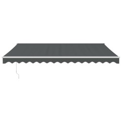 Auvent rétractable anthracite 4,5x3 m tissu et aluminium 