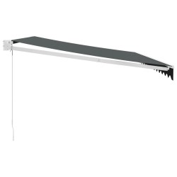 Auvent rétractable anthracite 4,5x3 m tissu et aluminium 