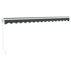 Auvent rétractable anthracite 4,5x3 m tissu et aluminium 