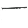 Auvent rétractable anthracite 4,5x3 m tissu et aluminium 