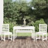 Ensemble à manger de jardin 4 pcs blanc bois massif de pin 