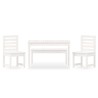 Ensemble à manger de jardin 4 pcs blanc bois massif de pin 