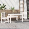 Ensemble à manger de jardin 4 pcs blanc bois massif de pin 