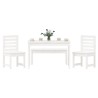 Ensemble à manger de jardin 4 pcs blanc bois massif de pin 