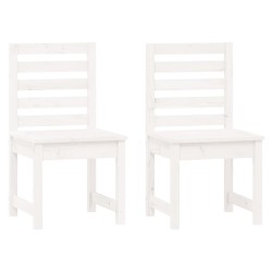 Ensemble à manger de jardin 4 pcs blanc bois massif de pin 