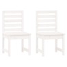 Ensemble à manger de jardin 4 pcs blanc bois massif de pin 