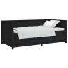 Lit de jour sans matelas noir 100x200 cm bois de pin massif 