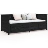 Lit de jour sans matelas noir 100x200 cm bois de pin massif 