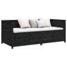 Lit de jour sans matelas noir 100x200 cm bois de pin massif 